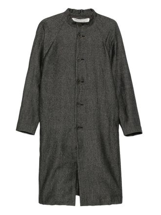 Individual Sentiments single-breasted collarless coat - men - Fabric - 2 - Grey