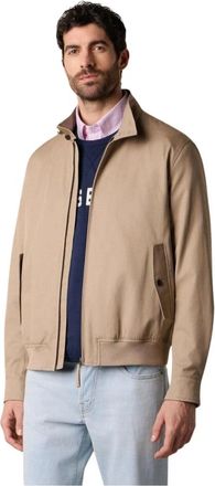 Brooks Brothers Harrington Jacket - Heren - Zomerjassen - Beige - XL - Katoen - Jassen