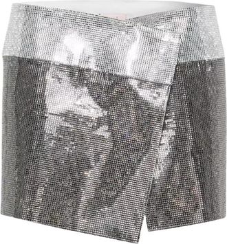NU&Eacute; Metallic Rhinestone Mini Skirt - Dames - Korte rokken - Grijs - XS - Rokken