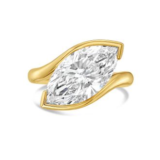 Diana M. Jewels 18KT YELLOW GOLD LAB GROWN MARQUISE DIAMOND FASHION RING WEIGHING 5.00 CTS TW