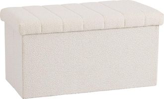 Seville Classics Boucle Channel Tufted Storage Trunk