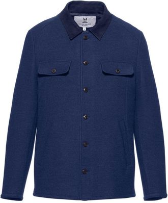 Norwegian Wool Oslo wool shirt jacket - men - Wool/Goat Skin - L - Blue