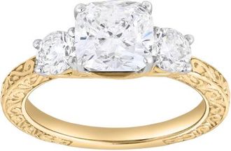 LuvMyJewelry Zarelle 14K Gold 2.65 Ct Cushion Lab Grown Diamond Engagement Ring in 14K Yellow Gold at Nordstrom, Size 7