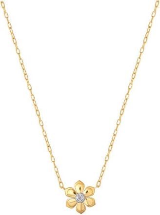 Sara Weinstock Lierre Diamond Petite Flower Pendant Necklace in Yellow Gold at Nordstrom