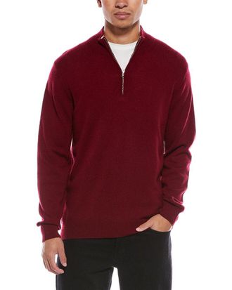 Brodie Classic Wool & Cashmere-Blend 1/4-Zip Mock Sweater