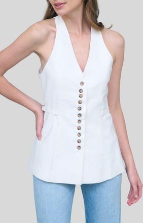 ZOE AND CLAIRE V-Neck Vest in Ivory at Nordstrom, Size X-Small
