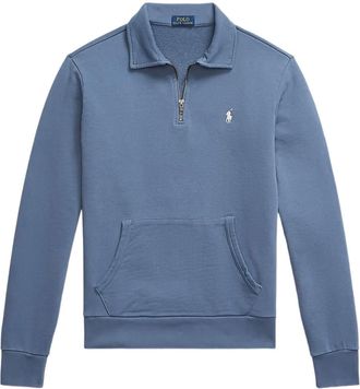 Polo Ralph Lauren Felpa in pile con lavorazione loopback - Blu