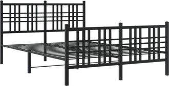vidaXL Estructura Cama Sin Colch&oacute;n Con Estribo Metal Negro 120x200 Cm Vidaxl