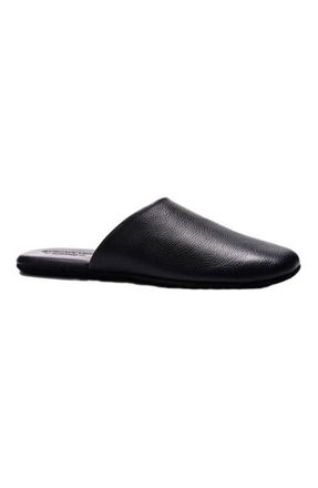Anthony Veer Clark House Slippers in Black Pebble Leather at Nordstrom, Size 14
