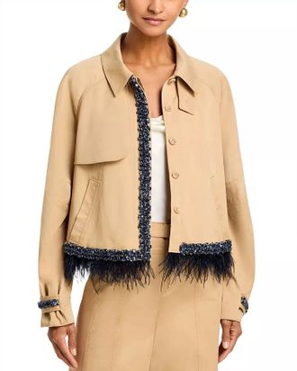 Cinq &agrave; Sept Carmila Jacket In Khaki Navy