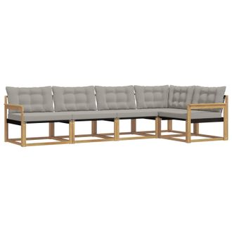 vidaXL Conjunto De Sof&aacute;s De Exterior 5 Pcs Blanco Y Gris Claro Vidaxl