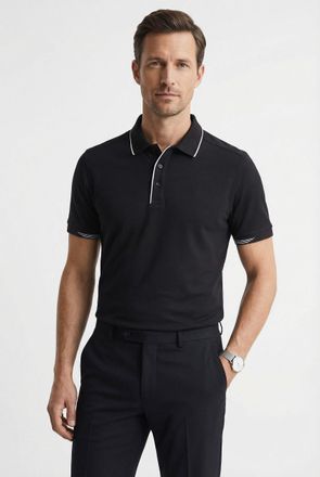 Olymp Poloshirt OLYMP OLYMP Wirk Casual - Polo, Herren, Gr. XXL, schwarz, Jersey, Obermaterial: 51% Baumwolle, 49% Polyester, regular fit, Shirts Poloshirt