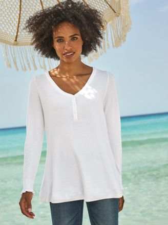 Heine Strickpullover HEINE Pullover, Damen, Gr. 34, beige (ecru), 70% Viskose, 30% Polyamid, unifarben, Pullover Strickpullover