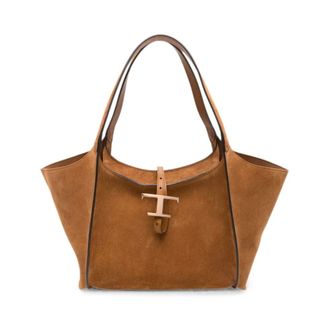 Tod's Tassen, Dames, Bruin, ONE Size, Su&egrave;de, T Timeless Tote
