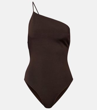 Saint Laurent One-shoulder satin bodysuit