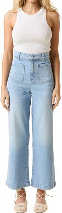 LE JEAN Virginia Wide Leg Ankle Jeans In Pebble Beach