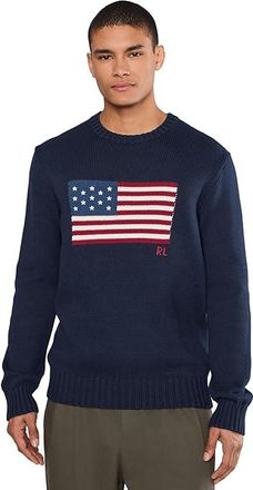 Polo Ralph Lauren The Iconic Flag Sweater Mens Sweater Hunter Navy : 2XL, Cotton