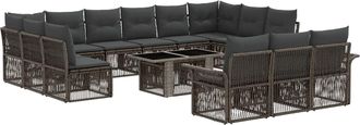 vidaXL Conjunto De Sof&aacute;s De Jard&iacute;n 14 Uds. Gris Y Gris Oscuro Vidaxl