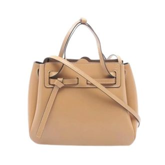 Loewe Pre-owned Handbag - Dames - Pre-owned - Beige - Maat: ONE Size Leer