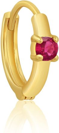 MAX + STONE 14k Yellow Gold Single Small 11mm Gemstone Huggie Hoop Earring