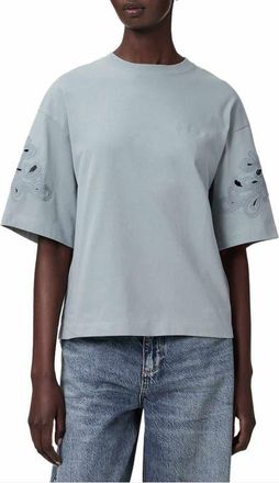 AllSaints Lola Amelie Oversize T-Shirt in High Rise Blue at Nordstrom, Size X-Small