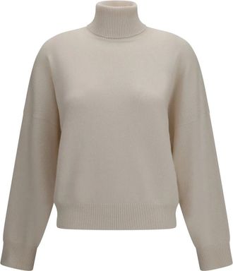 Brunello Cucinelli Maglione Girocollo in Cashmere - - Knitwear - Donna - Beige - M