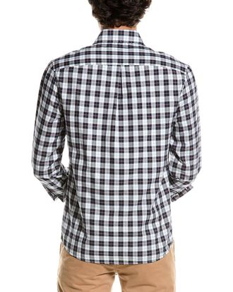 Brunello Cucinelli Mens Plaid Button-Up Shirt Blue