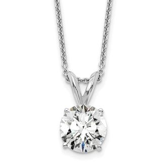 Diamond2Deal 14k Gold 1 Ct Round Lab Grown Diamond Solitaire Pendant Necklace 18