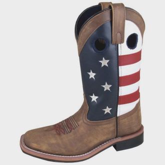 Smoky Mountain Boots Womens Stars & Stripes Western Boot In Brown / Usa Flag