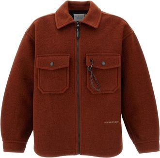 And Wander Giacca Lunga Shaggy in Lana - - Sport - Uomo - Marrone - L