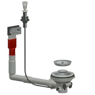 Lira Piletta di scarico basket con azionamento remoto e troppo pieno &Oslash;11/2 Gas 1755.070 1.5