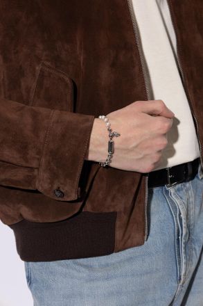Alexander McQueen Brass Bracelet, Mens, White