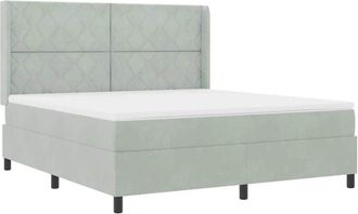 vidaXL Vidaxl - Cama Con Box Spring Led Y Colch&oacute;n Gris Claro 180 X 200 Cm