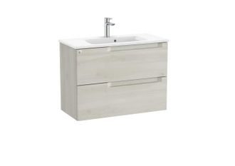 Roca Mueble Compacto 800mm Aleyda 2 Cajones + Lavabo 380mm Blanco Madera
