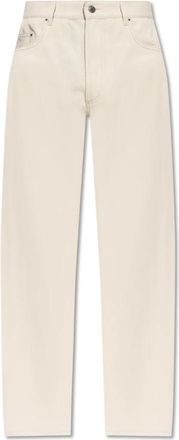 Moncler Jeans met logo - Heren - Regular Fit Jeans - Beige - 2XS - Denim - Jeans