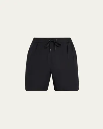 Ralph Lauren Purple Label Mens Silk and Linen Double-Pleated Drawstring Shorts
