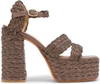 Castaner Fresa Sandal - Dames - Sandalen met hakken - Bruin - 39 EU - Leer - Schoenen