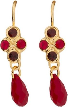 Mariana Womens Diamond Cluster Earrings In Cranberry Crush
