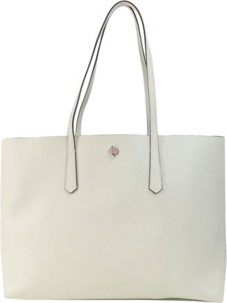 Kate Spade New York White Leather Tote Bag (Pre-Owned)