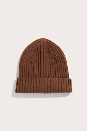 Bridge & Burn Mens Chunky Ribbed Beanie In Warm Ochre