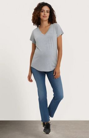 Nom Maternity The Maternity & Nursing Tee in Heather Grey at Nordstrom, Size X-Large