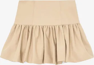 Ganni Warm Sand Skirt in Beige Cotton - Size 10/12 Organic