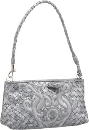 Bottega Veneta Pre-owned Accessory Pouch - Dames - Vintage Schoudertas - Grijs - ONE Size - Leer - Vintage