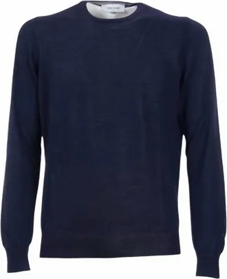 Gran Sasso Mens Classic Crew Neck Shirt In Blue