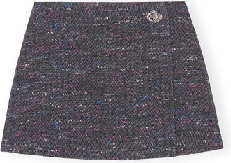 Ganni Mixed Multi Wool Mini Skirt - Size 10/12 Recycled