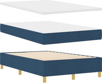 vidaXL Box Spring Bed with Mattress Blue 120 x 200 cm Fabric Vidaxl
