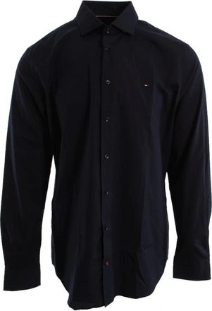 Tommy Hilfiger THflex Slim Fit Shirt - Heren - Casual Overhemden - Blauw - L - Katoen - Overhemden