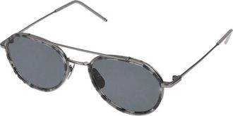 Thom Browne Acetaat en Titanium Pilotenbril - unisex - Zonnebrillen - Grijs - 51 MM - Accessoires