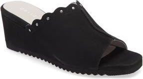 David Tate Song Wedge Sandal in Black Nubuck Leather at Nordstrom Rack, Size 7.5