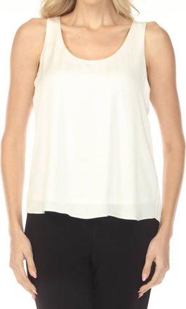 Joseph Ribkoff Scoop Neck Sleeveless Satin Top In Winter White